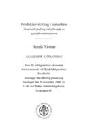Produktutveckling i samarbete : strukturförändring vid införande av nya informationssystem