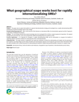 What geographical scope works best for rapidly internationalizing SMEs?