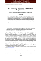 The Economics of Deferral and Clawback Requirements