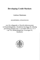 Developing credit markets