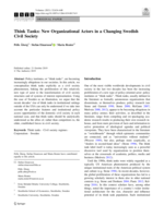 Think Tanks: New Organizational Actors in a Changing Swedish Civil Society