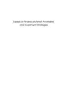 Essays on financial market anomalies and Investment strategies