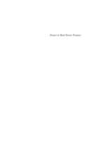 Essays in real estate finance