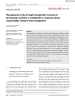 Managing diversity through transgender inclusion in developing countries: A collaborative corporate social responsibility initiative from Bangladesh