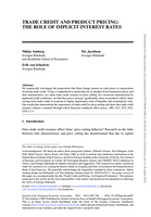 Trade Credit and Product Pricing: The Role of Implicit Interest Rates