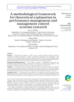 A methodological framework for theoretical explanation in performance management and management control systems research