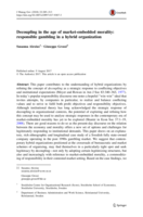 Decoupling in the age of market-embedded morality: Responsible gambling in a hybrid organization