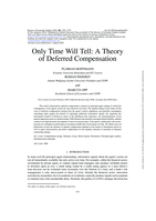Only Time Will Tell: A Theory of Deferred Compensation