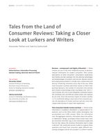 Tales from the Land of Consumer Reviews: Taking a Closer Look at Lurkers and Writers