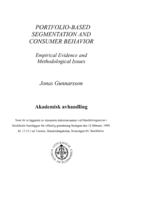 Portfolio-based segmentation and consumer behavior : empirical evidence and methodological issues