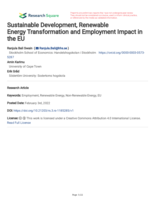 Sustainable Development, Renewable Energy Transformation and Employment Impact in the EU