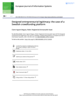 Designed entrepreneurial legitimacy: The case of a Swedish crowdfunding platform