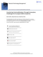 Countering Commoditization Through Innovation Challenges for European B2B Companies: B2B companies can use a Commoditization-Innovativeness Matrix to identify actions to counteract the pervasive threat of commoditization that exists in many B2B markets.