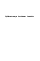 Effektiviteten på Stockholms fondbörs