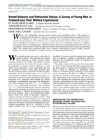 Armed Violence and Patriarchal Values: A Survey of Young Men in Thailand and Their Military Experiences