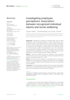 Investigating employee perceptions: Association between recognized individual talents and social wellbeing