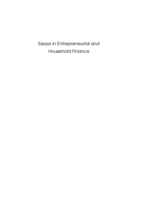 Essays in Entrepreneurial and Household Finance