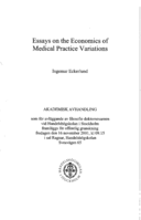 Essays on the economics of medical practice variations