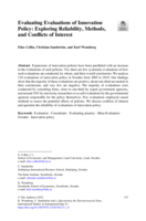 Evaluating Evaluations of Innovation Policy: Exploring Reliability, Methods, and Conflicts of Interest