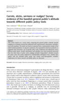 Carrots, sticks, sermons or nudges? Survey evidence of the Swedish general public's attitude towards different public policy tools