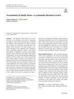 Accountants in family firms: A systematic literature review