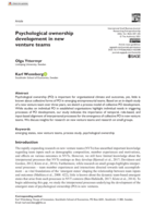 Psychological ownership development in new venture teams