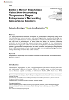 Berlin is Hotter Than Silicon Valley! How Networking Temperature Shapes Entrepreneurs' Networking Across Social Contexts