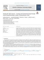 Scaling the right answers - Creating and maintaining hope through social entrepreneurship in light of humanitarian crises