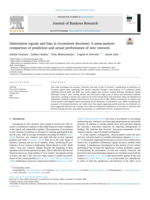 Information signals and bias in investment decisions: A meta-analytic comparison of prediction and actual performance of new ventures
