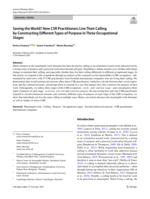 Saving the World? How CSR Practitioners Live Their Calling by Constructing Diferent Types of Purpose in Three Occupational Stages