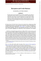 Disruption and Credit Markets
