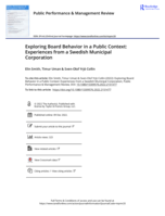 Exploring Board Behavior in a Public Context: Experiences from a Swedish Municipal Corporation