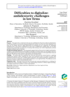 Difficulties to digitalize: Ambidexterity challenges in law firms