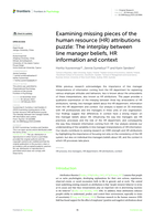 Examining missing pieces of the human resource (HR) attributions puzzle: The interplay between line manager beliefs, HR information and context