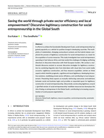 Saving the world through private‐sector efficiency and local empowerment? Discursive legitimacy construction for social entrepreneurship in the Global South