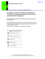 Do gender norms travel within corporations? The impact of foreign subsidiaries on the home country's gender wage gap