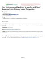 Can Environmental Tax Bring Strong Porter Effect? Evidence From Chinese Listed Companies
