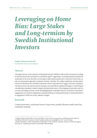 Leveraging on Home Bias: Large Stakes and Long-termism by Swedish Institutional Investors