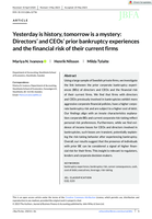 Yesterday is history, tomorrow is a mystery: Directors' and CEOs' prior bankruptcy experiences and the financial risk of their current firms