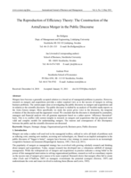 The Reproduction of Efficiency Theory: The Construction of the AstraZeneca Merger in the Public Discourse