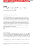 Defusing Digital Disruption Through Creative Accumulation: Technology-Induced Innovation in Professional Service Firms