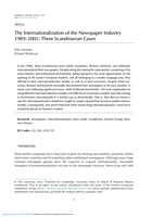 The Internationalization of the Newspaper Industry 1989-2002: Three Scandinavian Cases