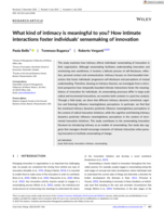 What kind of intimacy is meaningful to you? How intimate interactions foster individuals' sensemaking of innovation