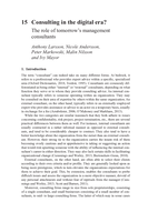 Consulting in the digital era?: The role of tomorrow's management consultants