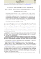 Catholic Censorship and the Demise of Knowledge Production in Early Modern Italy