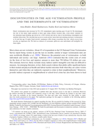 Discontinuities in the Age-Victimization Profile and the Determinants of Victimization