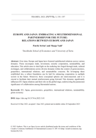 Europe and Japan: Embracing a Multidimensional Partnership for the future: Relations Between Europe and Japan