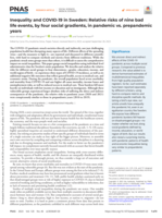Inequality and COVID-19 in Sweden: Relative risks of nine bad life events, by four social gradients, in pandemic vs. prepandemic years
