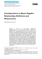 Interdependence in Buyer-Supplier Relationships