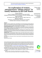 An exploration of women entrepreneurs “doing context” in family business in the Gulf States